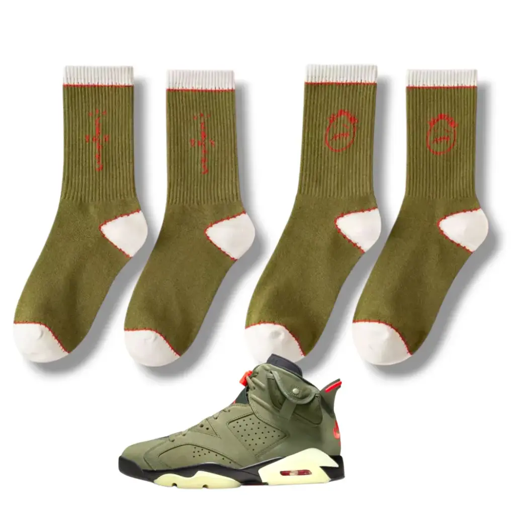 SOCKS TRAVIS SCOTT AJ6 OLIVE