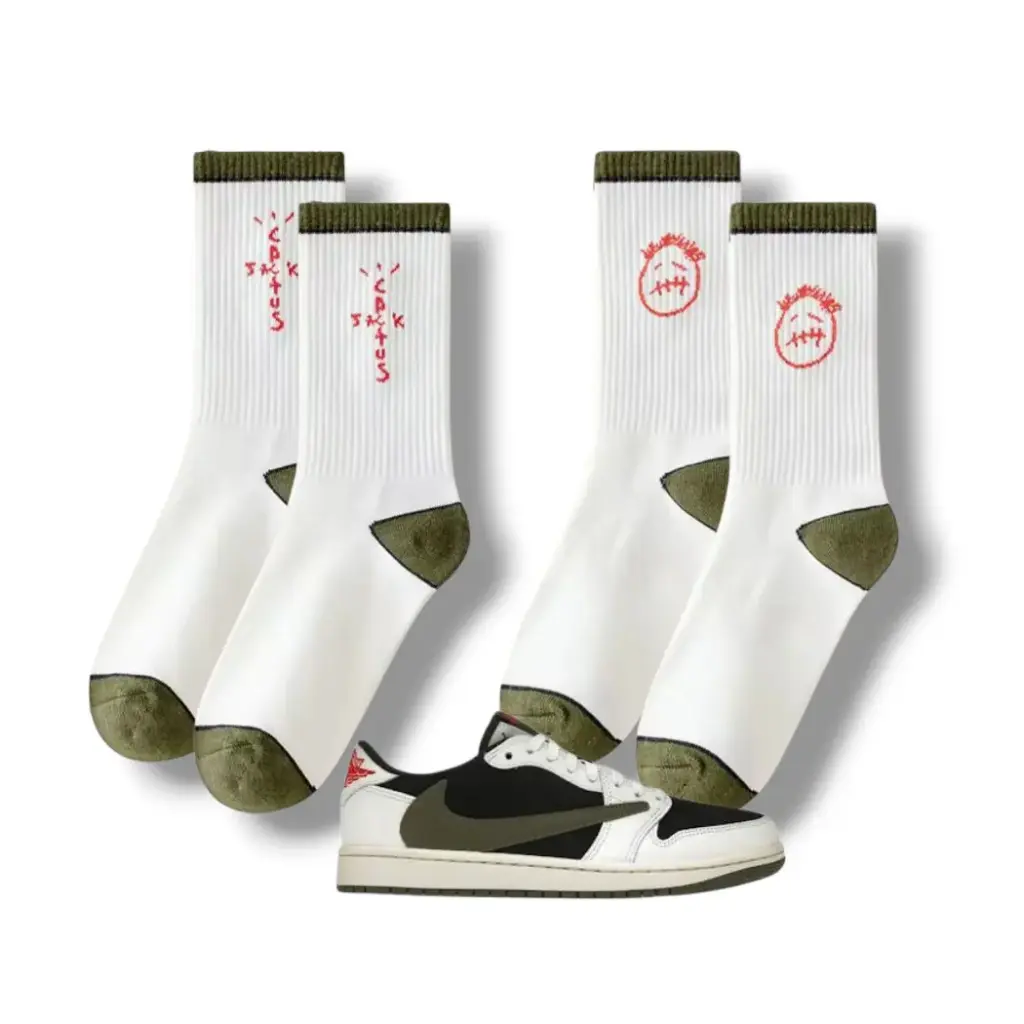 SOCKS TRAVIS SCOTT AJ1 LOW OLIVE (36-40)