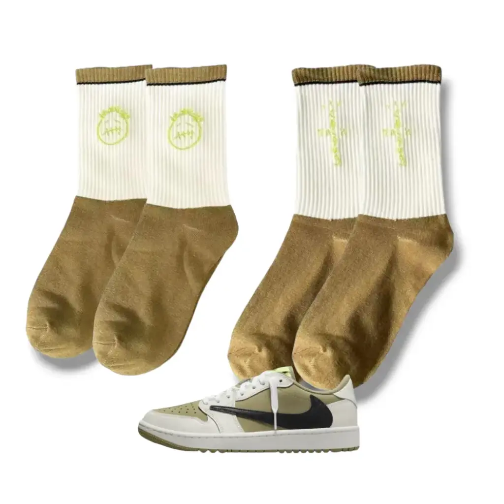 SOCKS TRAVIS SCOTT AJ1 GOLF OLIVE (36-40)