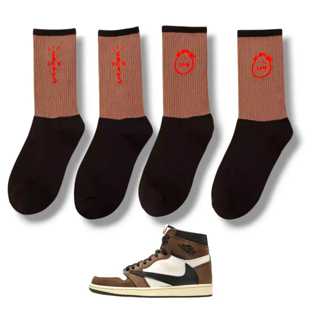 SOCKS TRAVIS SCOTT AJ1 HIGH MOCHA